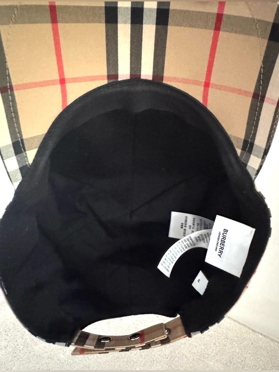 BURBERRY TB Monogram Vintage Check Baseball Cap Hat Size M - Picture 5 of 10
